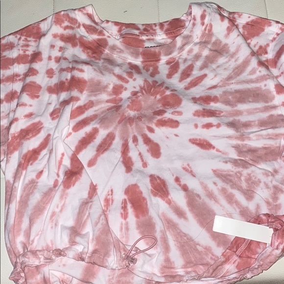 PINK VS Rose TieDie Crop with drawstring bottom - Picture 2 of 4